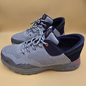 Zeba Hands-Free Shoes Gray Blue Orange Mens 11 Slip On Walking Sneakers Knit